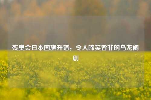 残奥会日本国旗升错,令人啼笑皆非的乌龙闹剧