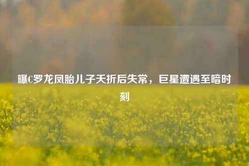 曝C罗龙凤胎儿子夭折后失常，巨星遭遇至暗时刻
