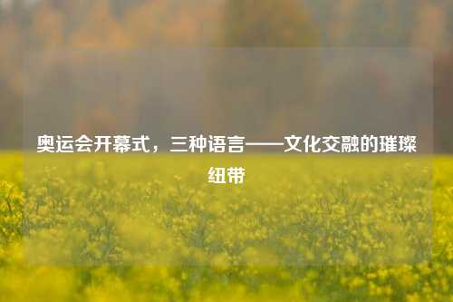 奥运会开幕式,三种语言——文化交融的璀璨纽带