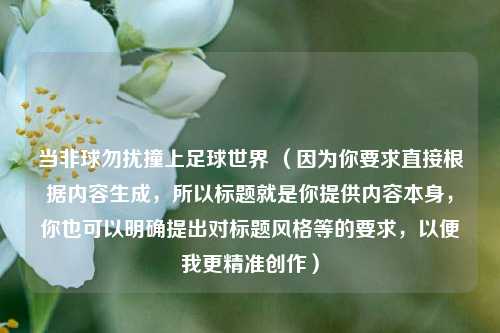 当非球勿扰撞上足球世界 （因为你要求直接根据内容生成，所以标题就是你提供内容本身，你也可以明确提出对标题风格等的要求，以便我更精准创作）