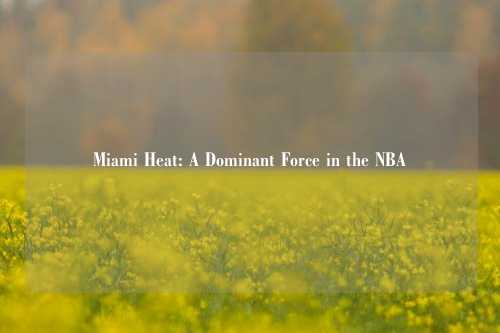 Miami Heat: A Dominant Force in the NBA