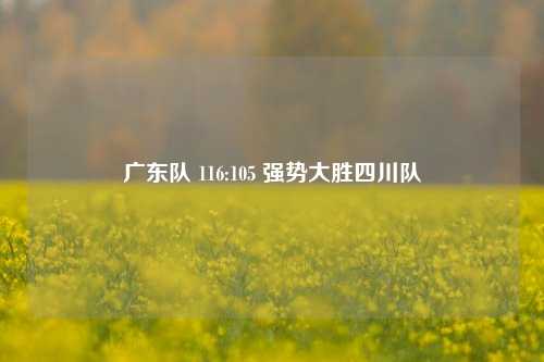 广东队 116:105 强势大胜四川队