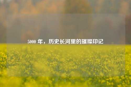 5000 年，历史长河里的璀璨印记