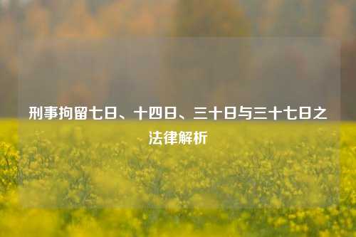 刑事拘留七日、十四日、三十日与三十七日之法律解析