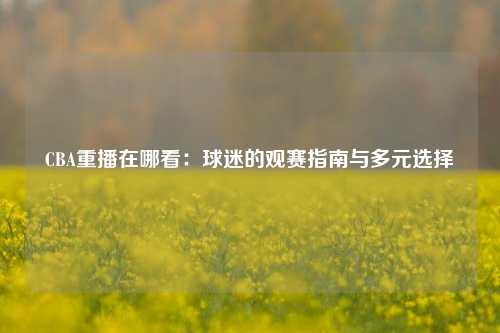 CBA重播在哪看：球迷的观赛指南与多元选择