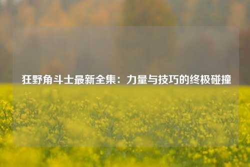  狂野角斗士最新全集：力量与技巧的终极碰撞