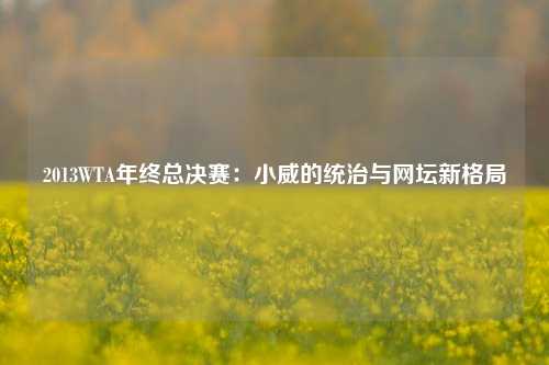 2013WTA年终总决赛：小威的统治与网坛新格局