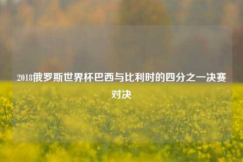 2018俄罗斯世界杯巴西与比利时的四分之一决赛对决