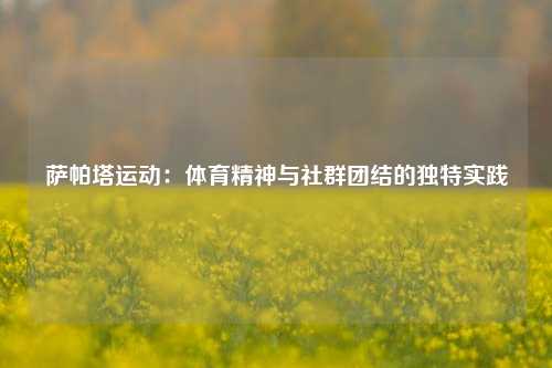 萨帕塔运动：体育精神与社群团结的独特实践