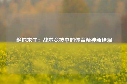 绝地求生：战术竞技中的体育精神新诠释