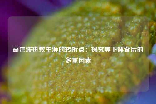高洪波执教生涯的转折点：探究其下课背后的多重因素