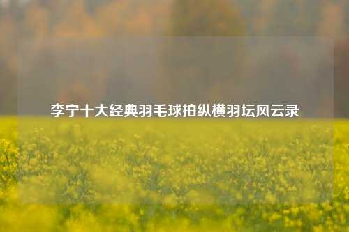 李宁十大经典羽毛球拍纵横羽坛风云录