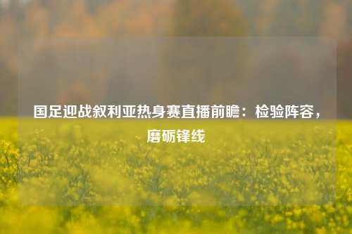 国足迎战叙利亚热身赛直播前瞻：检验阵容，磨砺锋线