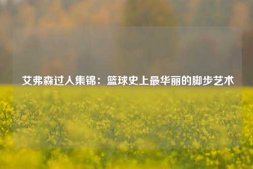  艾弗森过人集锦：篮球史上最华丽的脚步艺术