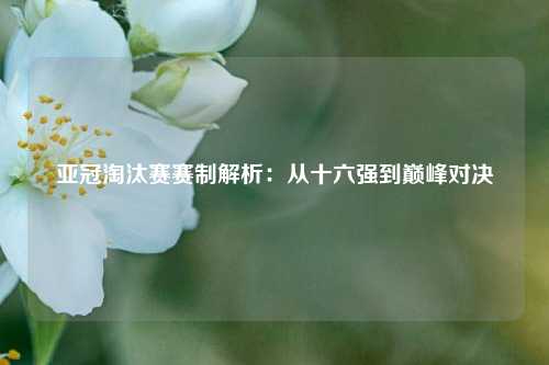 亚冠淘汰赛赛制解析：从十六强到巅峰对决