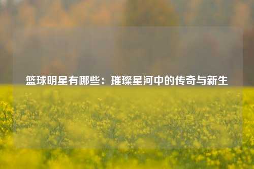 篮球明星有哪些：璀璨星河中的传奇与新生